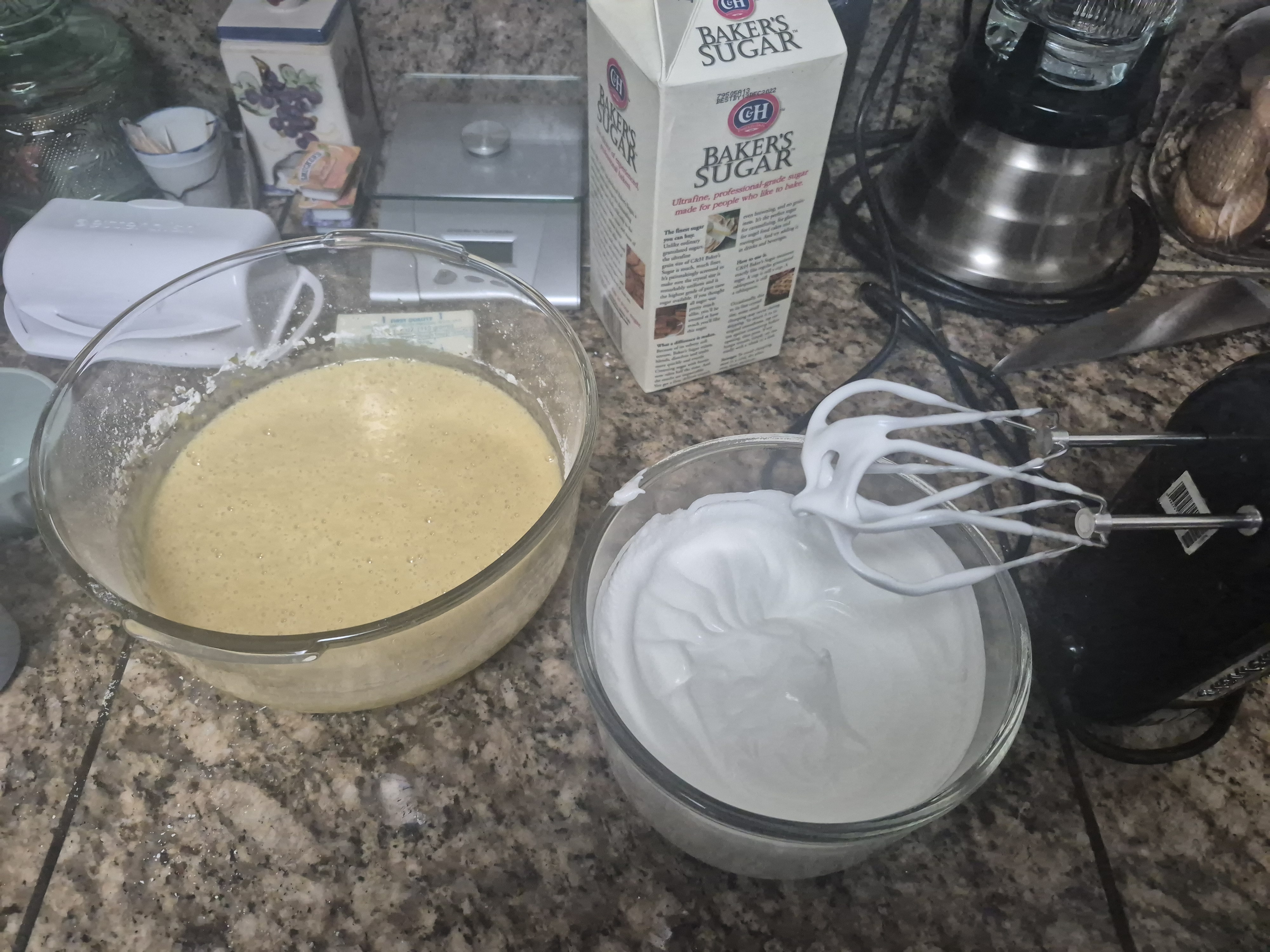 a merengue and flour/sugar mixture seperate